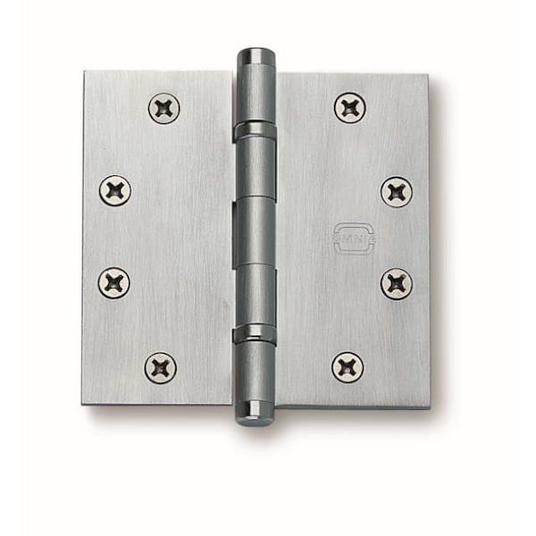 Square Ball Bearing Hinge Button Tips Satin Chrome 4-1/2"x4-1/2"