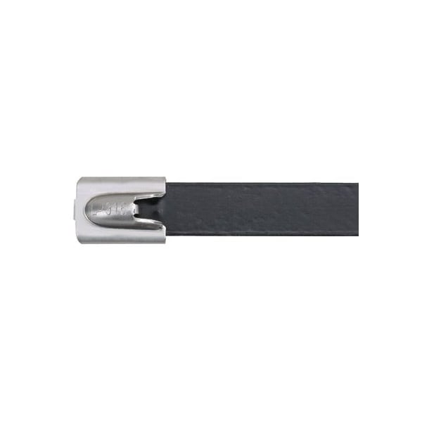 Cable Tie, 20-1/2 in L, 6 in Max Bundle Dia., Black, 316 Stainless Steel, 250 lb Strength, 50 PK