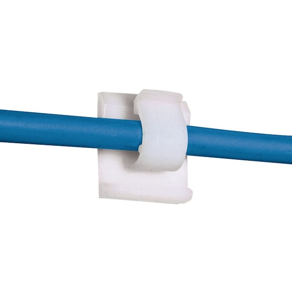 Cable Clip, Natural, Nylon 6/6, 0.5 lb. Strength, 1000 PK