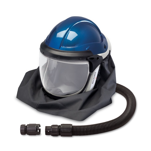 Deluxe Supplied Air Shield/Helmet w/Low Pressure Adapter, Blue