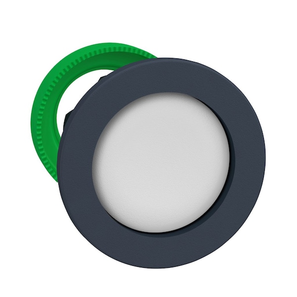 Harmony XB5, Antimicrobial Flush mounted push button head, plastic, recessed, white, ˜30, spring return, unmarked, dark grey bezel