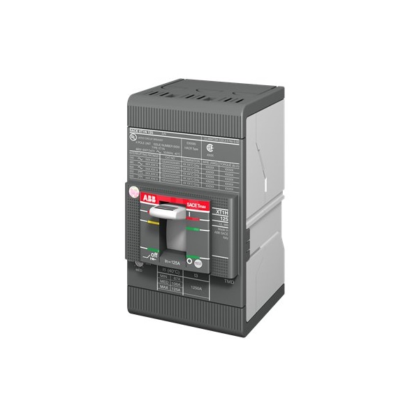 Circuit Breaker, XT1H Series, 110A, 3 Pole, 347V AC, 100kA
