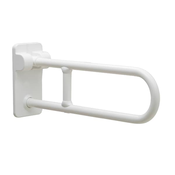 Vertical Vinyl-Coated Swing-Up Grab Bar, 1-1/4" dia., 27-9/16" L, 304 Stainless Steel, Vinyl Coated