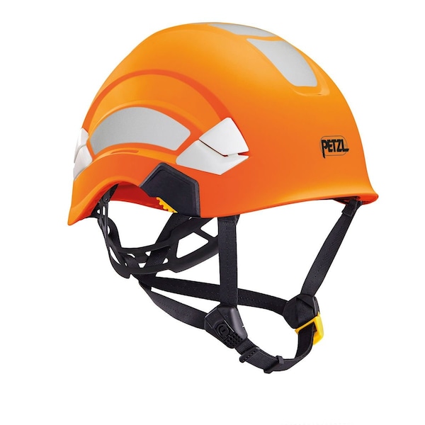 Safety Helmet, ABS, Hi-Vis Orange, Fits Hat Size One Size Fits Most
