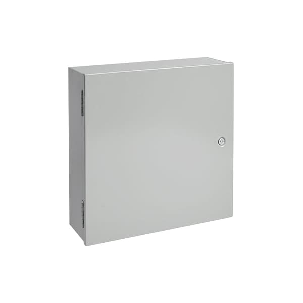 Medium Hinged-Cover Pull Box, Type 1, 18.00x18.00x10.62, Gray, Steel