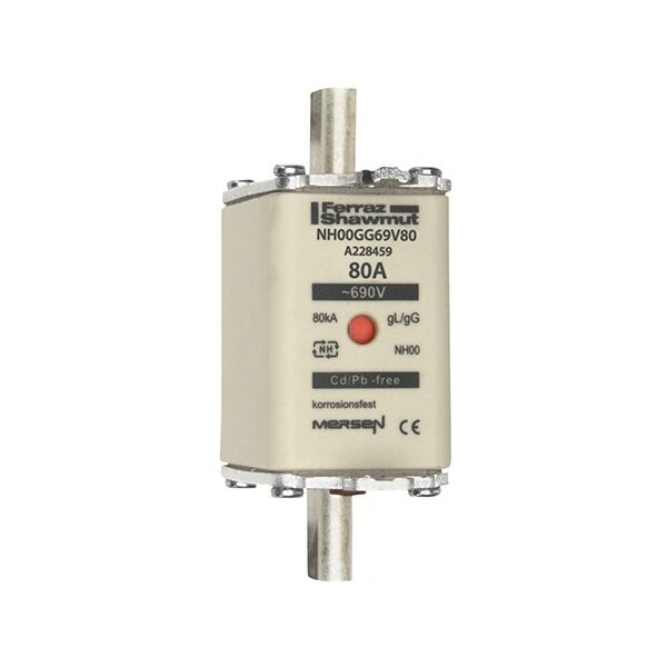 Fuse Link, A22 Series, 80A, Time-Delay, 690V AC, Square