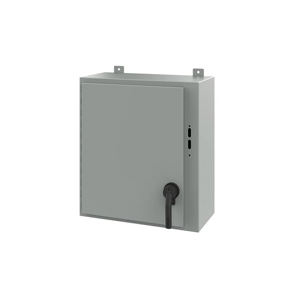 Keyed Handle Electrical Enclosures, 24 in H, 10 in D, 21.38 in W, NEMA 12, Steel
