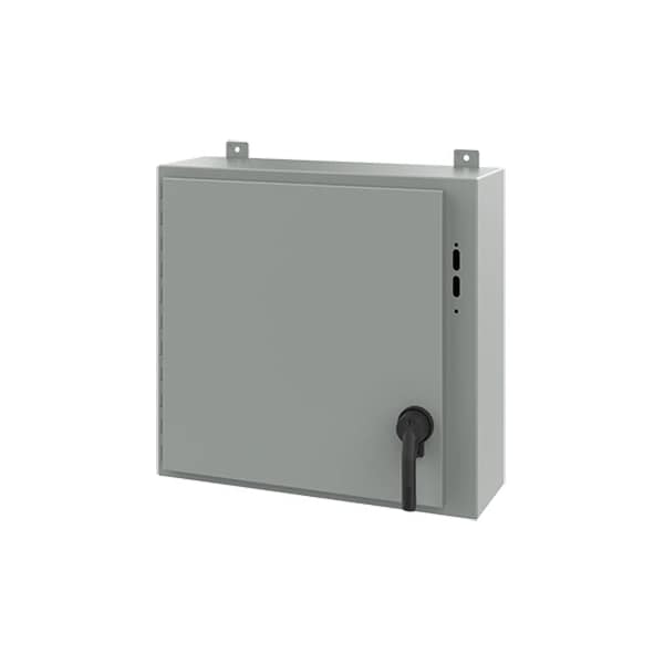 Keyed Handle Electrical Enclosures, 24 in H, 8 in D, 25.38 in W, NEMA 12, Steel