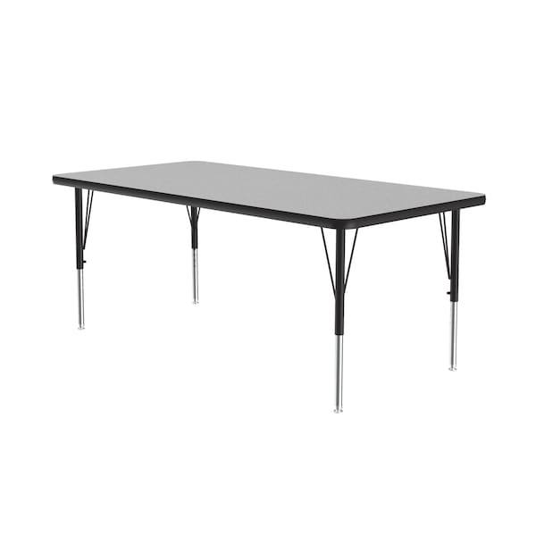 Rectangle Adjustable Height Activity Kids School Table, High Pressure Laminate, Gray Granite