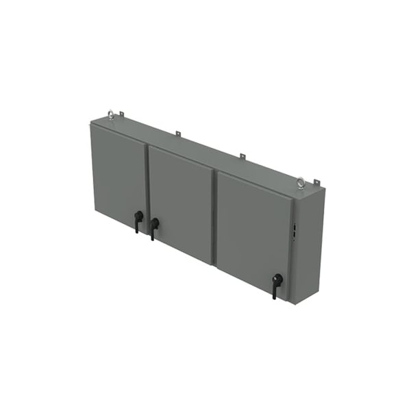 2 Point latch with Padlocking Electrical Enclosures, 36 in H, 10 in D, 82-1/4 in W, 12, Steel