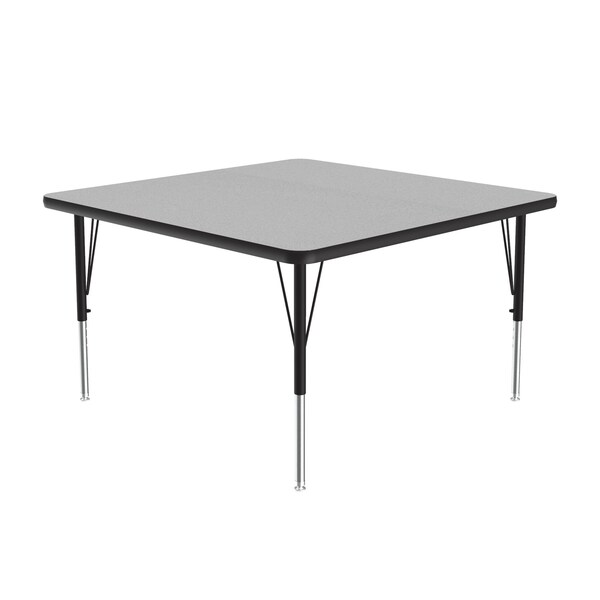 Square Adjustable Height Activity Kids School Table, High Pressure Laminate, Gray Granite