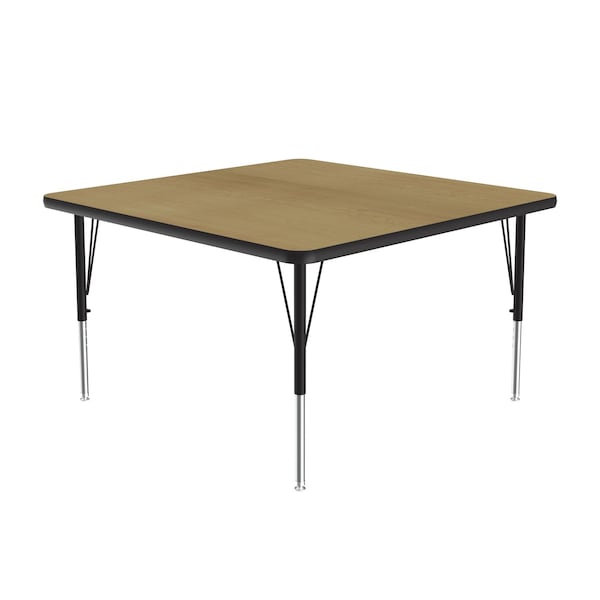Square Adjustable Height Activity Kids School Table, High Pressure Laminate, Fusion Maple