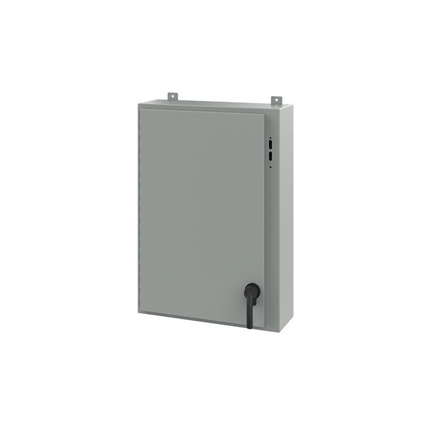 Keyed Handle Electrical Enclosures, 36 in H, 8 in D, 25.38 in W, NEMA 12, Steel