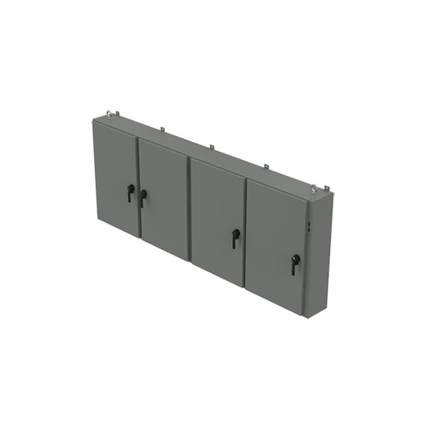 3 Point Latch with Padlocking Electrical Enclosures, 42 in H, 10 in D, 108-1/2 in W, 12, Steel
