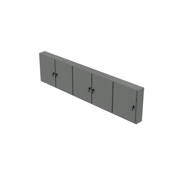 3 Point Latch with Padlocking Electrical Enclosures, 48 in H, 12 in D, 196-1/4 in W, 12, Steel