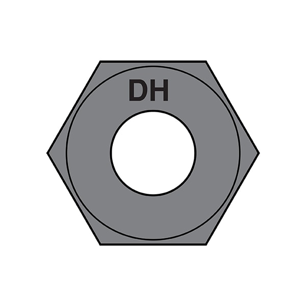 Hex Nut, 7/8"-9, Steel, Grade A563, Plain, 75 PK