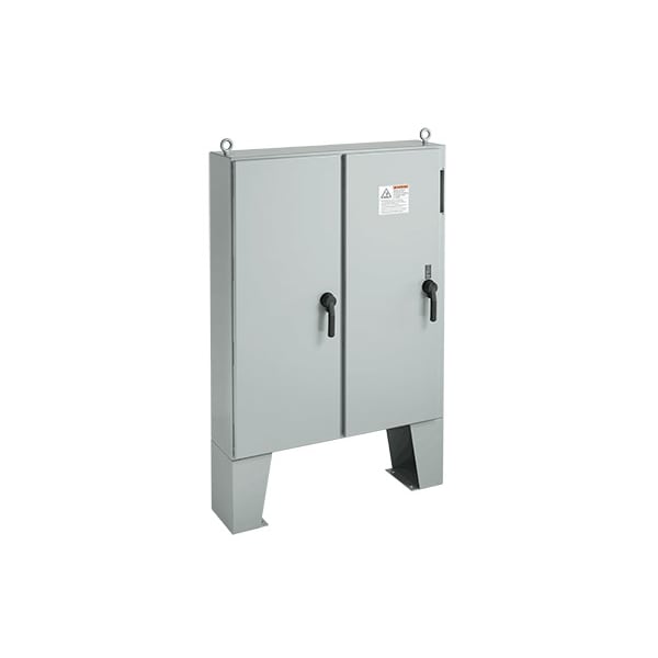 3 Point Latch with Padlock Handle Electrical Enclosures, 60.12 in H, 12.12 in D, 48-1/2 in W, 12