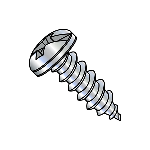 Thread Forming Screw, 1/4"-14 x 1/2 in, Zinc Plated Steel Pan Head 4000 PK