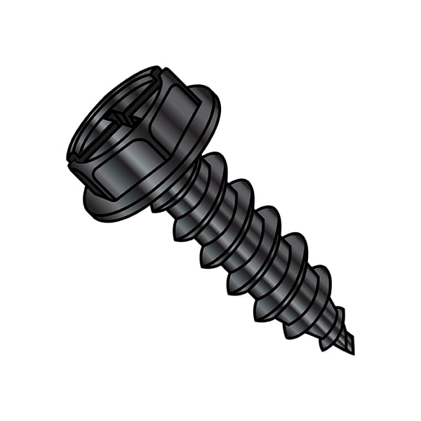 Self-Drilling Screw, #10-16 x 1/2 in, Zinc Plated Steel Flange Hex Head External Hex Drive, 8000 PK