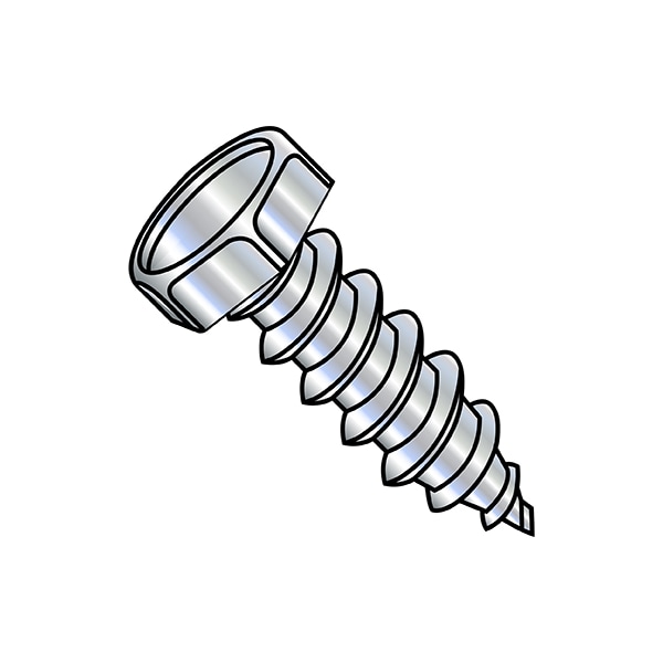 Self-Drilling Screw, 5/16"-12 x 1/2 in, Zinc Plated Steel Flange Hex Head External Hex Drive