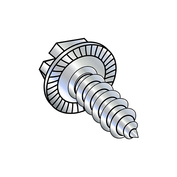 Self-Drilling Screw, 1/4"-14 x 5/8 in, Zinc Plated Steel Flange Hex Head External Hex Drive