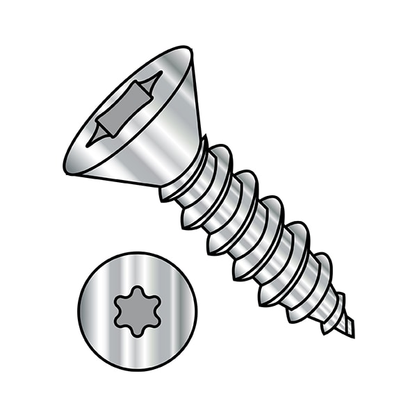 Thread Forming Screw, #8-18 x 1/2 in, Plain Stainless Steel Flat Head Torx Drive, 5000 PK