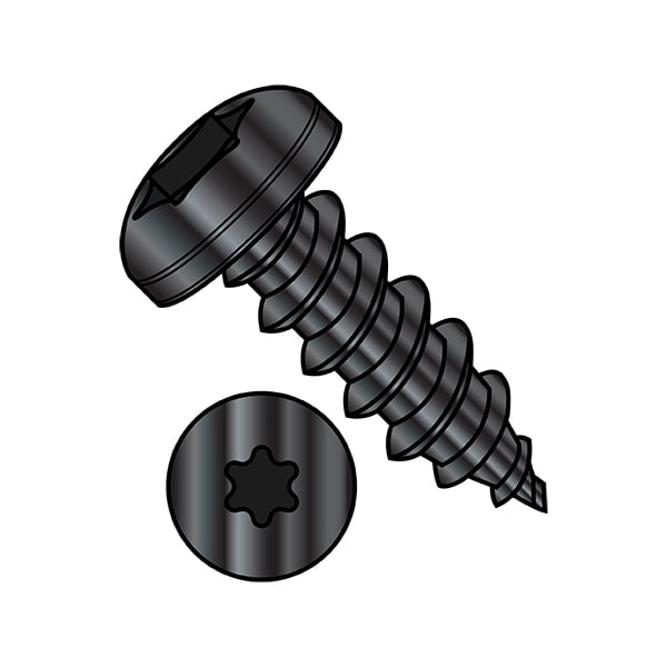 Thread Forming Screw, #10-16 x 5/8 in, Black Stainless Steel Pan Head Torx Drive, 3000 PK