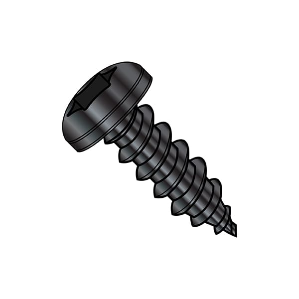 Thread Forming Screw, #8-18 x 1/2 in, Black Oxide Steel Pan Head Torx Drive, 10000 PK