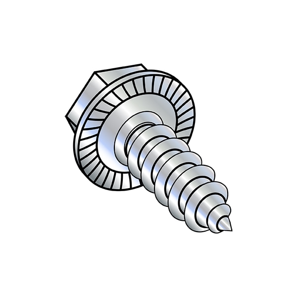 Self-Drilling Screw, 5/16"-12 x 3/4 in, Zinc Plated Steel Flange Hex Head External Hex Drive