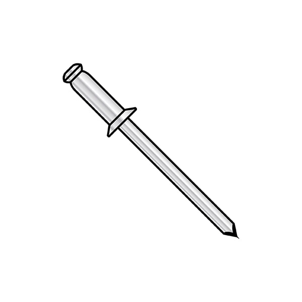 Blind Rivet, Countersunk Head, 1/8 in Dia., 0.275 in L, Aluminum Body, 10000 PK