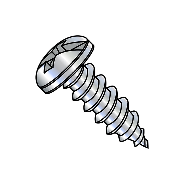 Thread Forming Screw, #8-15 x 1-1/2 in, Zinc Plated Steel Pan Head 3000 PK