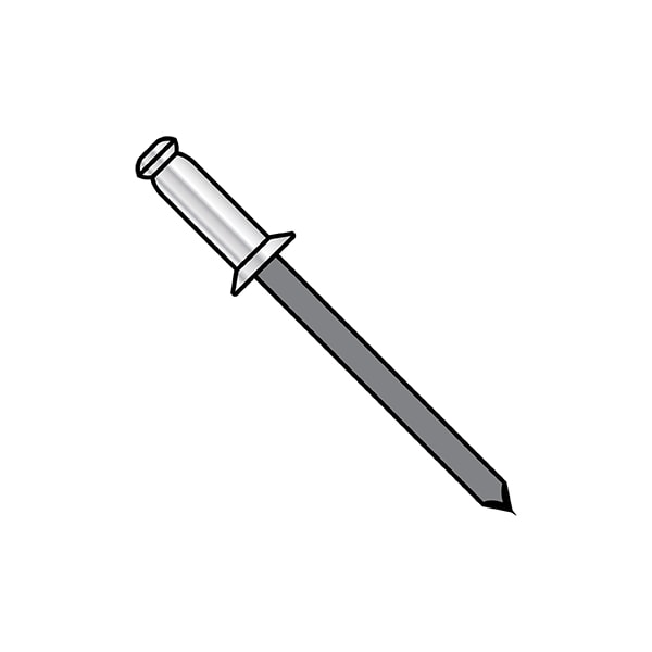 Blind Rivet, Countersunk Head, 1/8 in Dia., 0.275 in L, Aluminum Body, 10000 PK