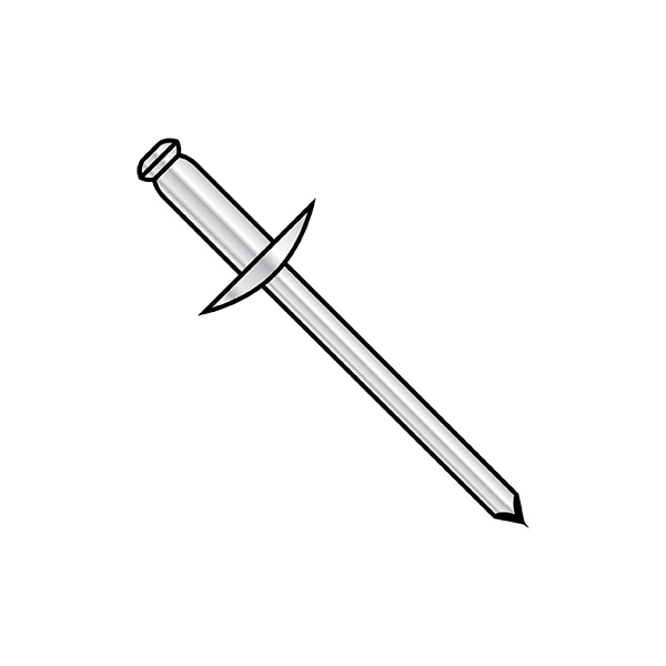 Blind Rivet, Large Flanged Head, 1/8 in Dia., 0.275 in L, Aluminum Body, 10000 PK
