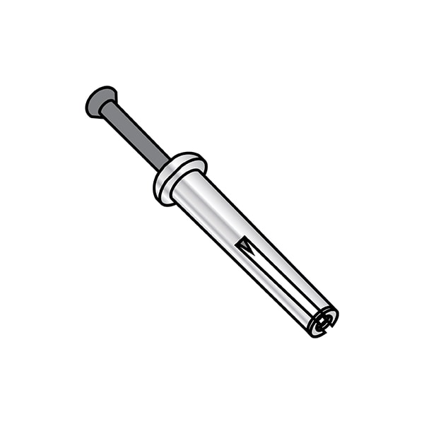 Nail Drive Anchor, 1/4" Dia., 3/4" L, Steel Zinc Plated, 100 PK