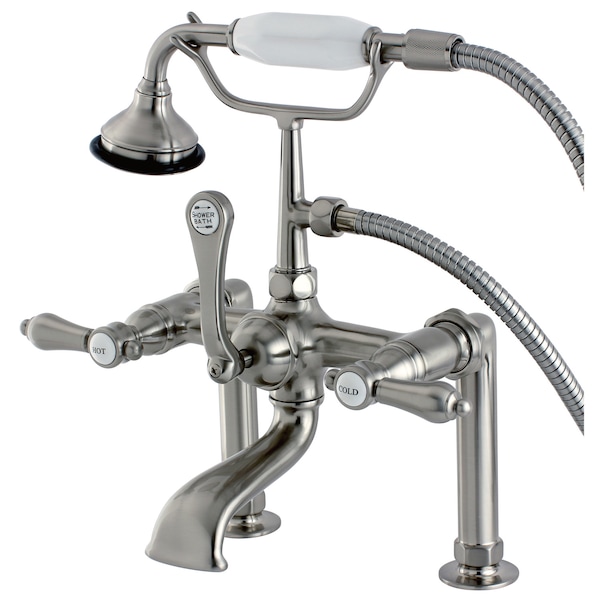 Deck-Mount Clawfoot Tub Faucet, Brushed Nickel, Deck Mount