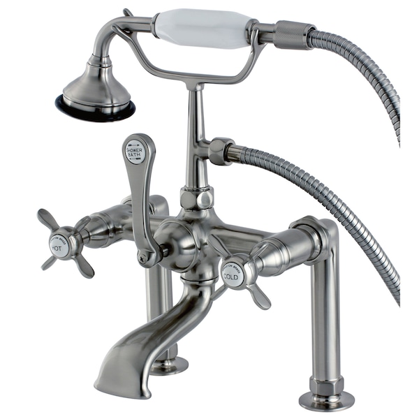 Deck-Mount Clawfoot Tub Faucet, Brushed Nickel, Deck Mount