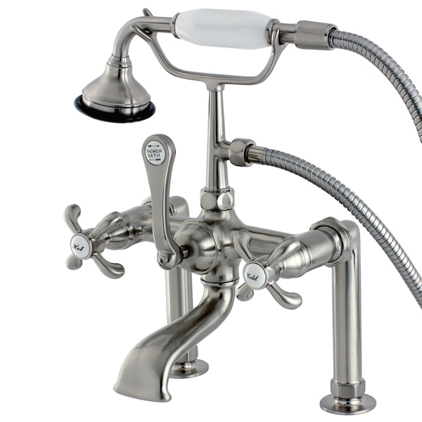 Deck-Mount Clawfoot Tub Faucet, Brushed Nickel, Deck Mount