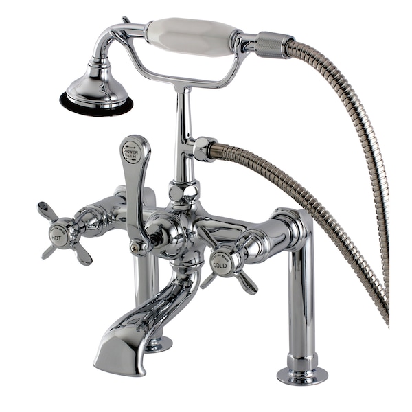 Deck-Mount Clawfoot Tub Faucet, Polished Chrome, Deck Mount