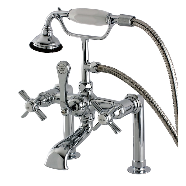 Deck-Mount Clawfoot Tub Faucet, Polished Chrome, Deck Mount