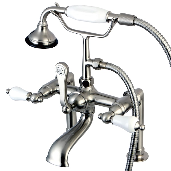 Deck-Mount Clawfoot Tub Faucet, Brushed Nickel, Deck Mount