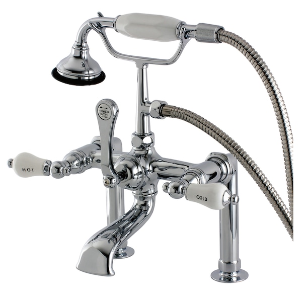 Deck-Mount Clawfoot Tub Faucet, Polished Chrome, Deck Mount