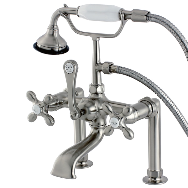 Deck-Mount Clawfoot Tub Faucet, Brushed Nickel, Deck Mount