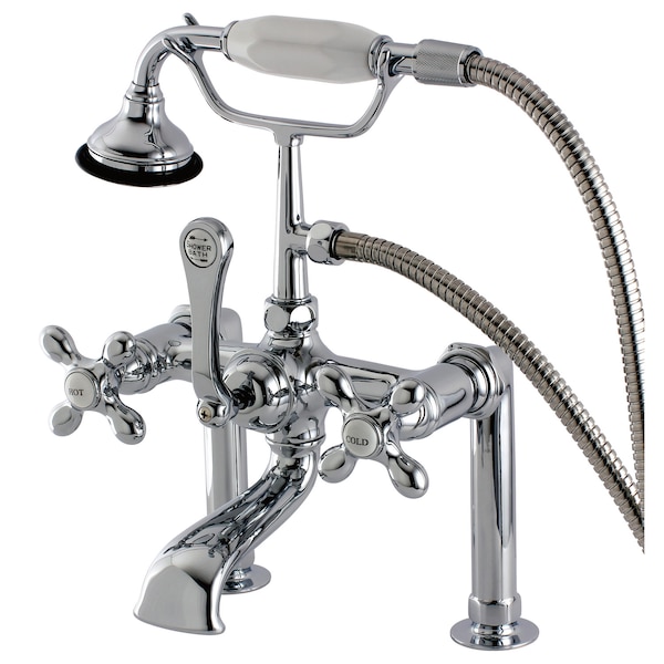 Deck-Mount Clawfoot Tub Faucet, Polished Chrome, Deck Mount
