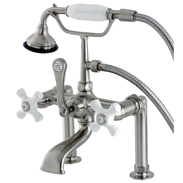 Deck-Mount Clawfoot Tub Faucet, Brushed Nickel, Deck Mount