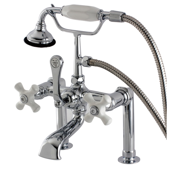 Deck-Mount Clawfoot Tub Faucet, Polished Chrome, Deck Mount