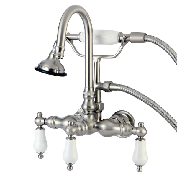 Wall-Mount Clawfoot Tub Faucet, Brushed Nickel, Tub Wall Mount