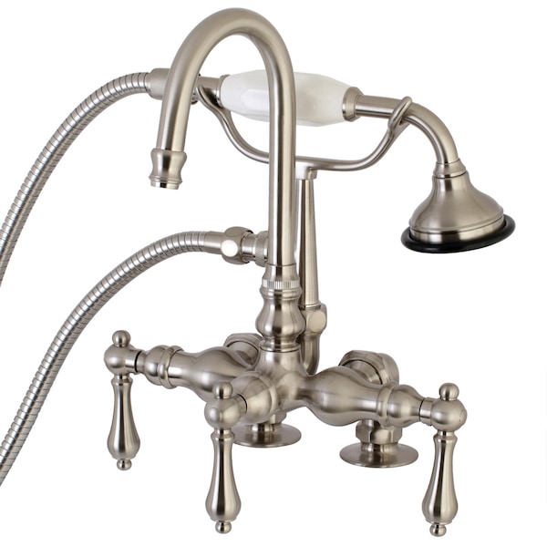Deck-Mount Clawfoot Tub Faucet, Brushed Nickel, Deck Mount