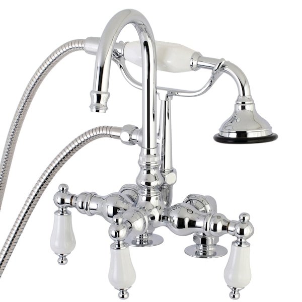 Deck-Mount Clawfoot Tub Faucet, Polished Chrome, Deck Mount