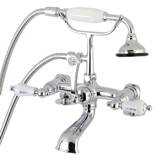 Deck-Mount Clawfoot Tub Faucet, Polished Chrome, Deck Mount
