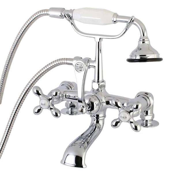 Deck-Mount Clawfoot Tub Faucet, Polished Chrome, Deck Mount